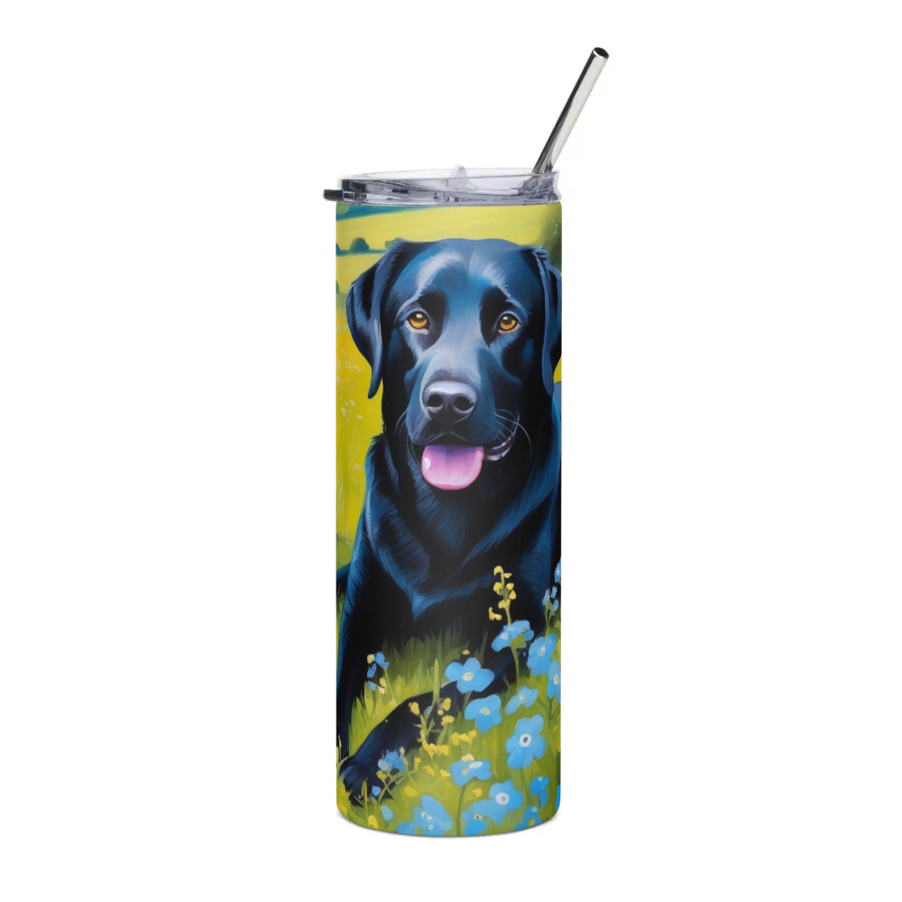 PugMug Custom Black Labrador Retriever Stainless Steel Tumbler