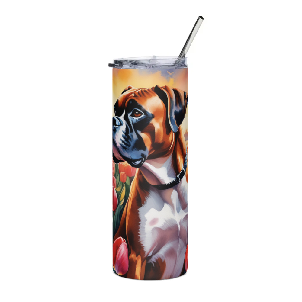 PugMug Custom Boxer Dog Stainless Steel Tumbler