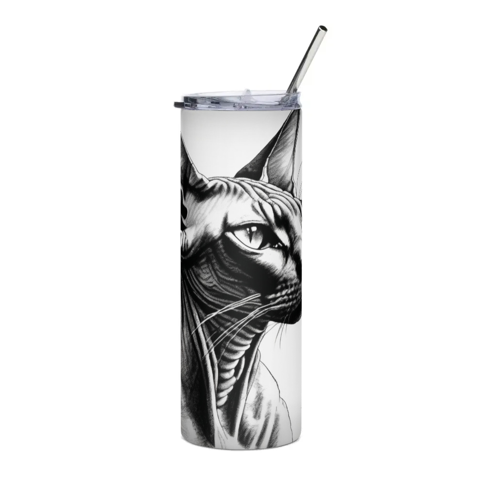 PugMug Custom Black Sphynx Cat Stainless Steel Tumbler