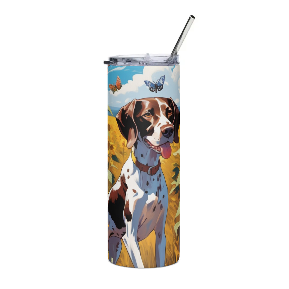 PugMug Custom Pointer Dog Stainless Steel Tumbler