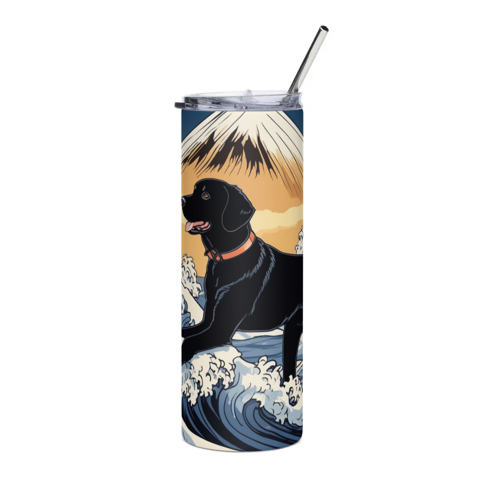 PugMug Custom Black Labrador Retriever Stainless Steel Tumbler