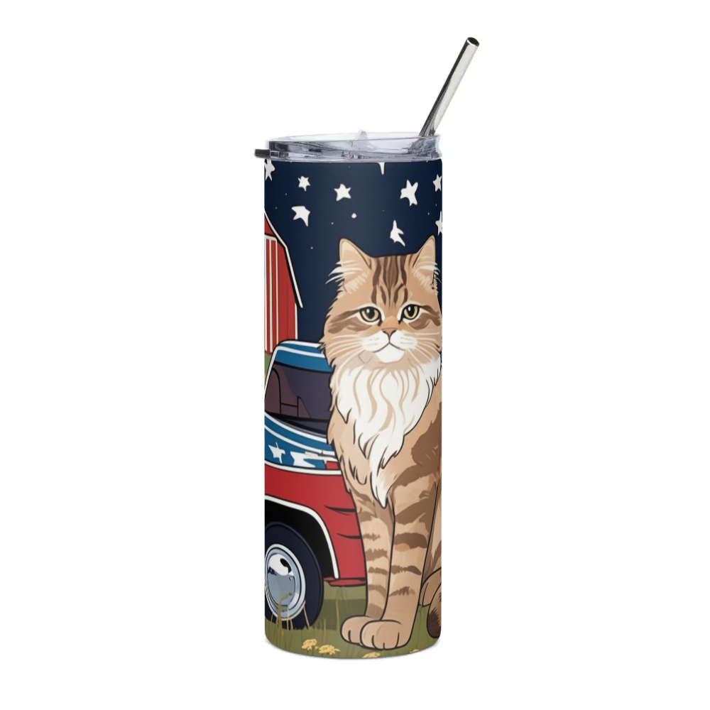 PugMug Custom Tabby Persian Cat Stainless Steel Tumbler