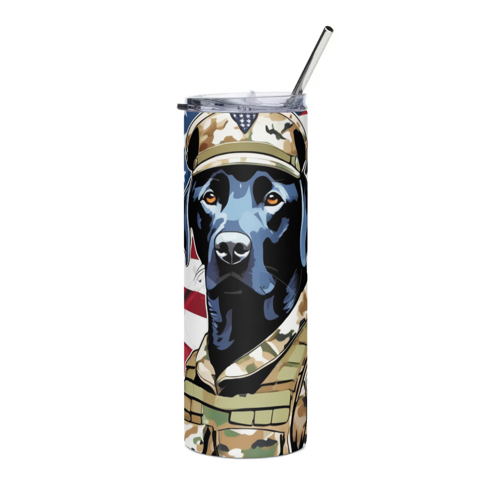 PugMug Custom Black Labrador Retriever Stainless Steel Tumbler
