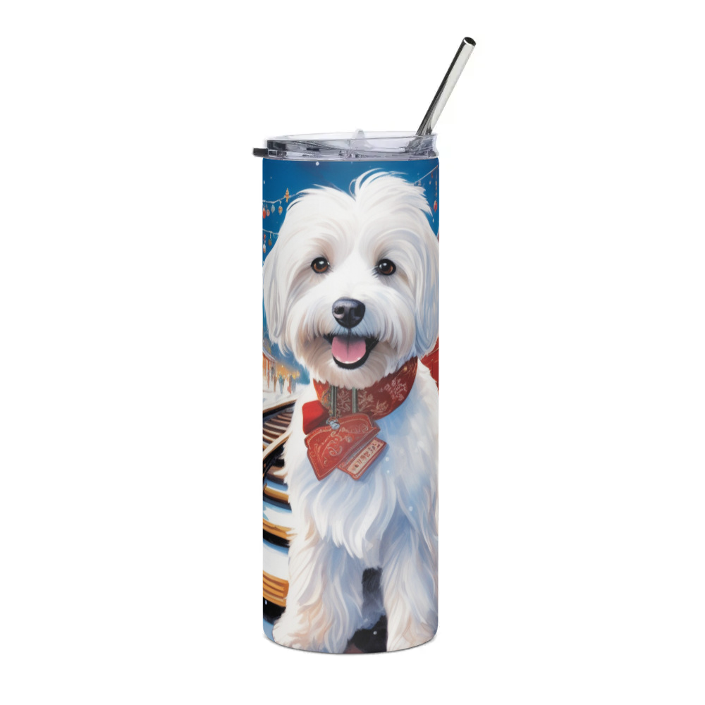 PugMug Custom White Havanese Dog Stainless Steel Tumbler
