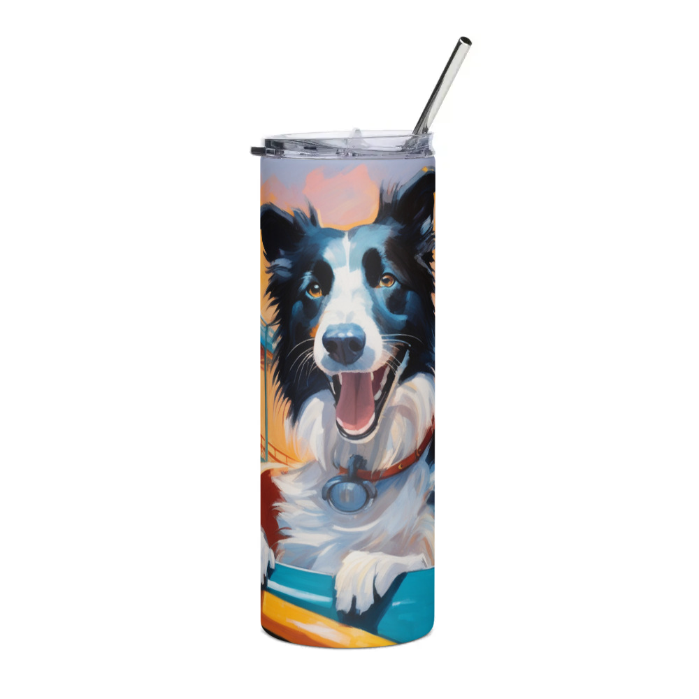 PugMug Custom Border Collie Stainless Steel Tumbler