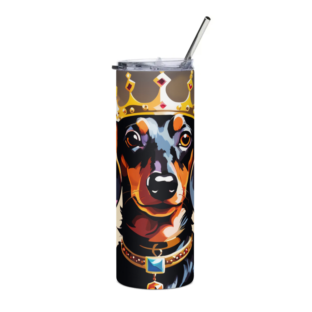 PugMug Custom Black Dachshund Stainless Steel Tumbler