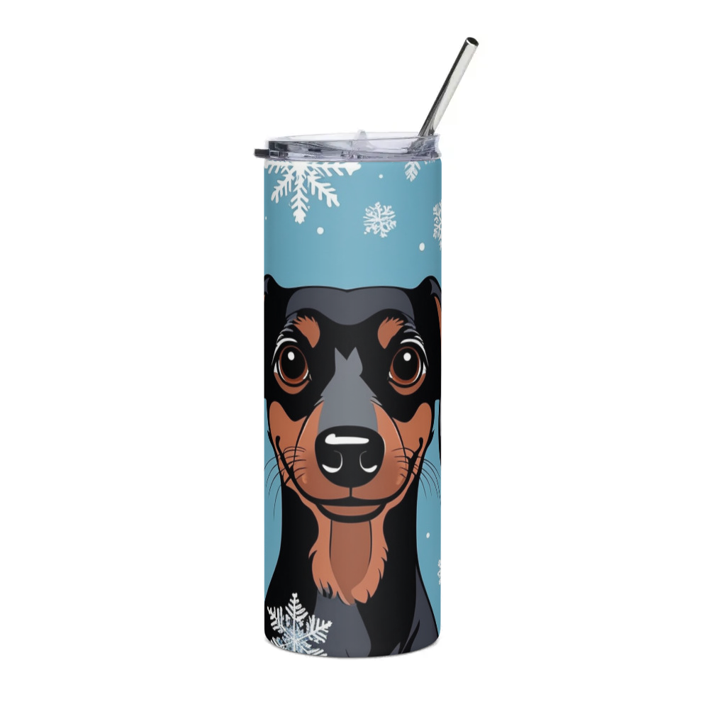 PugMug Custom Black Dachshund Stainless Steel Tumbler