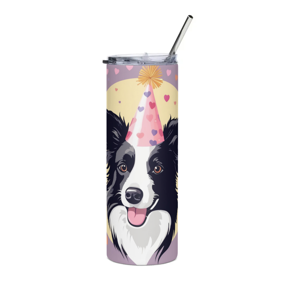 PugMug Custom Border Collie Stainless Steel Tumbler
