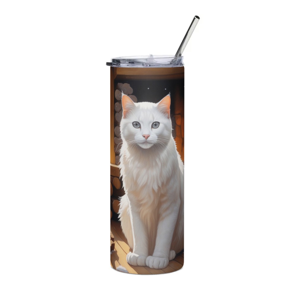 PugMug Custom White Exotic Cat Stainless Steel Tumbler