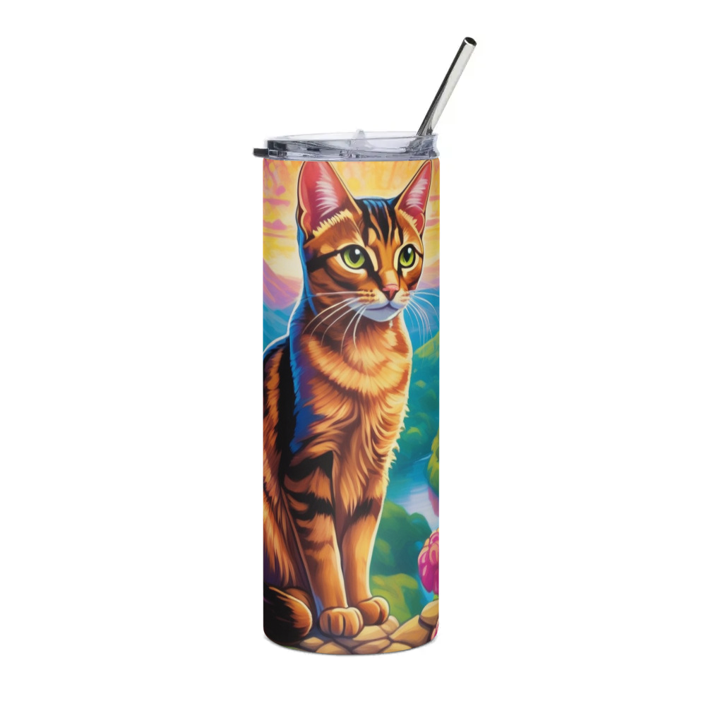 PugMug Custom Tabby Abyssinian Cat Stainless Steel Tumbler