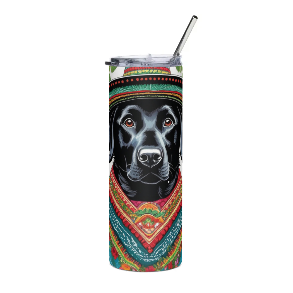 PugMug Custom Black Labrador Retriever Stainless Steel Tumbler