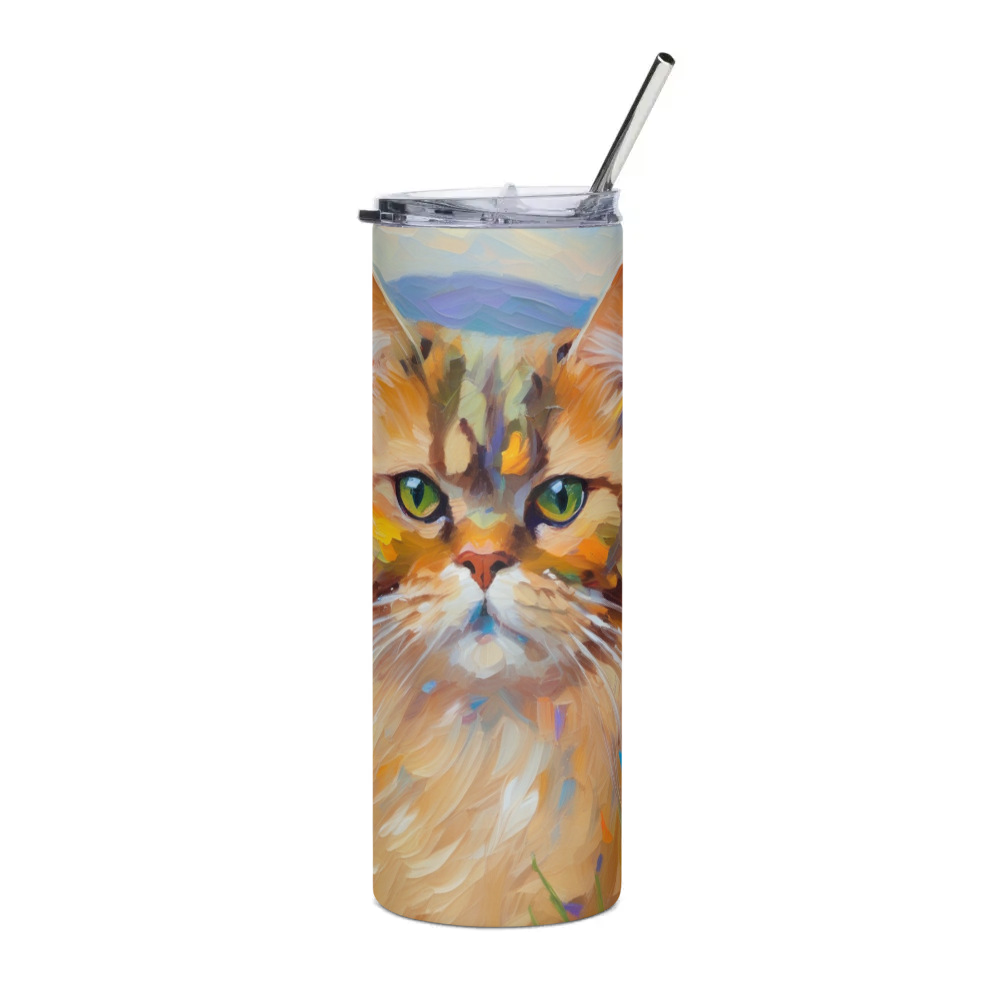 PugMug Custom Tabby Persian Cat Stainless Steel Tumbler