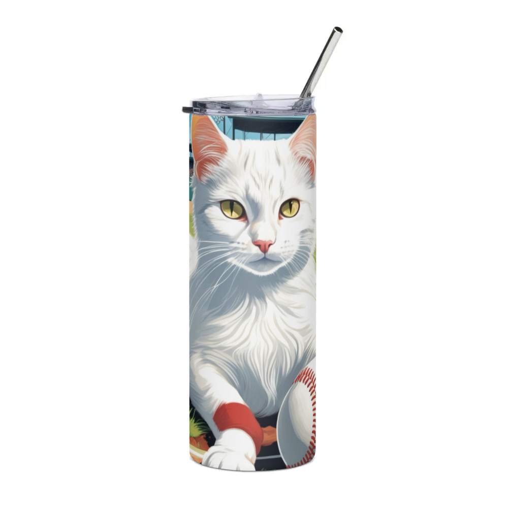 PugMug Custom White Companion Cat Stainless Steel Tumbler