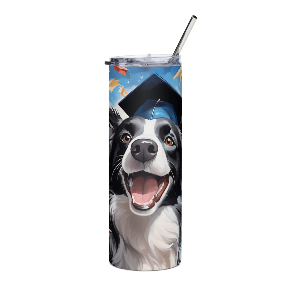 PugMug Custom Border Collie Stainless Steel Tumbler