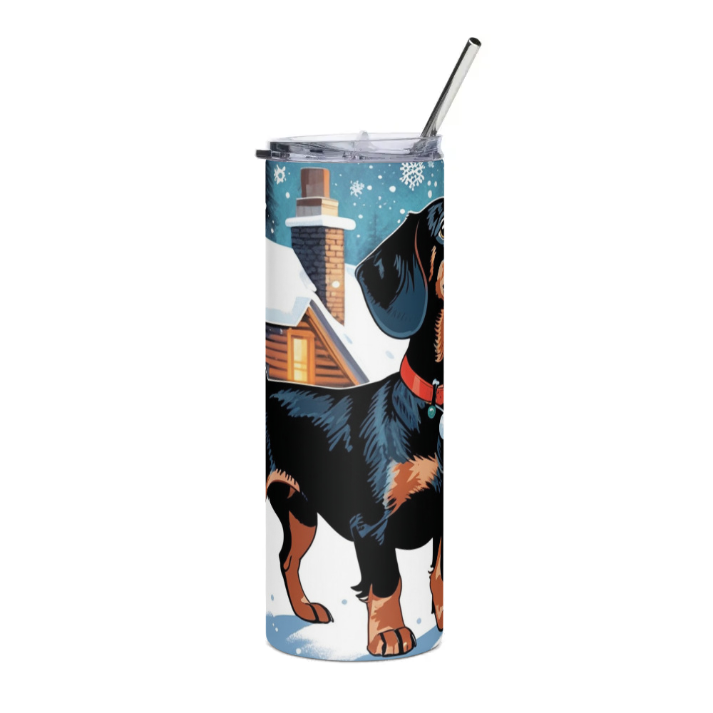 PugMug Custom Black Dachshund Stainless Steel Tumbler