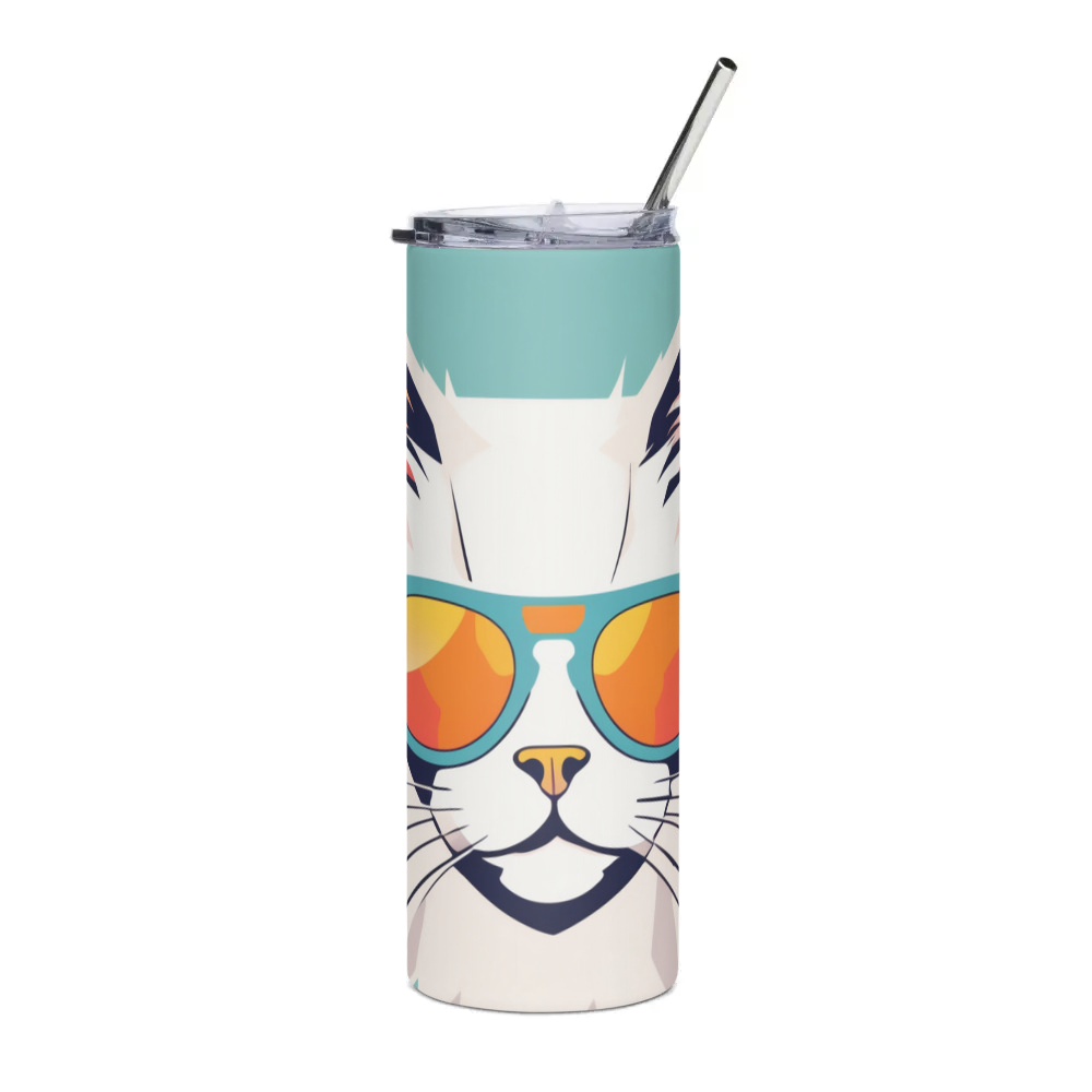 PugMug Custom White Ragdoll Cat Stainless Steel Tumbler