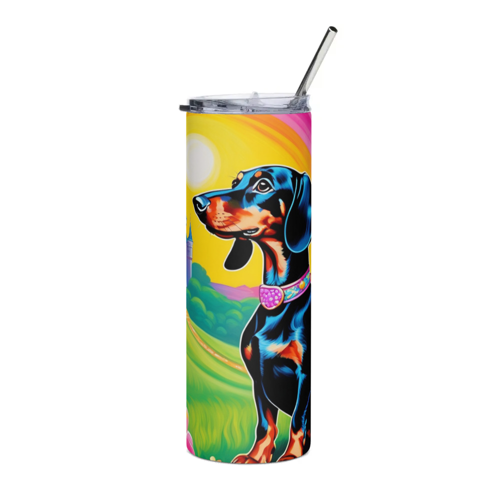 PugMug Custom Black Dachshund Stainless Steel Tumbler