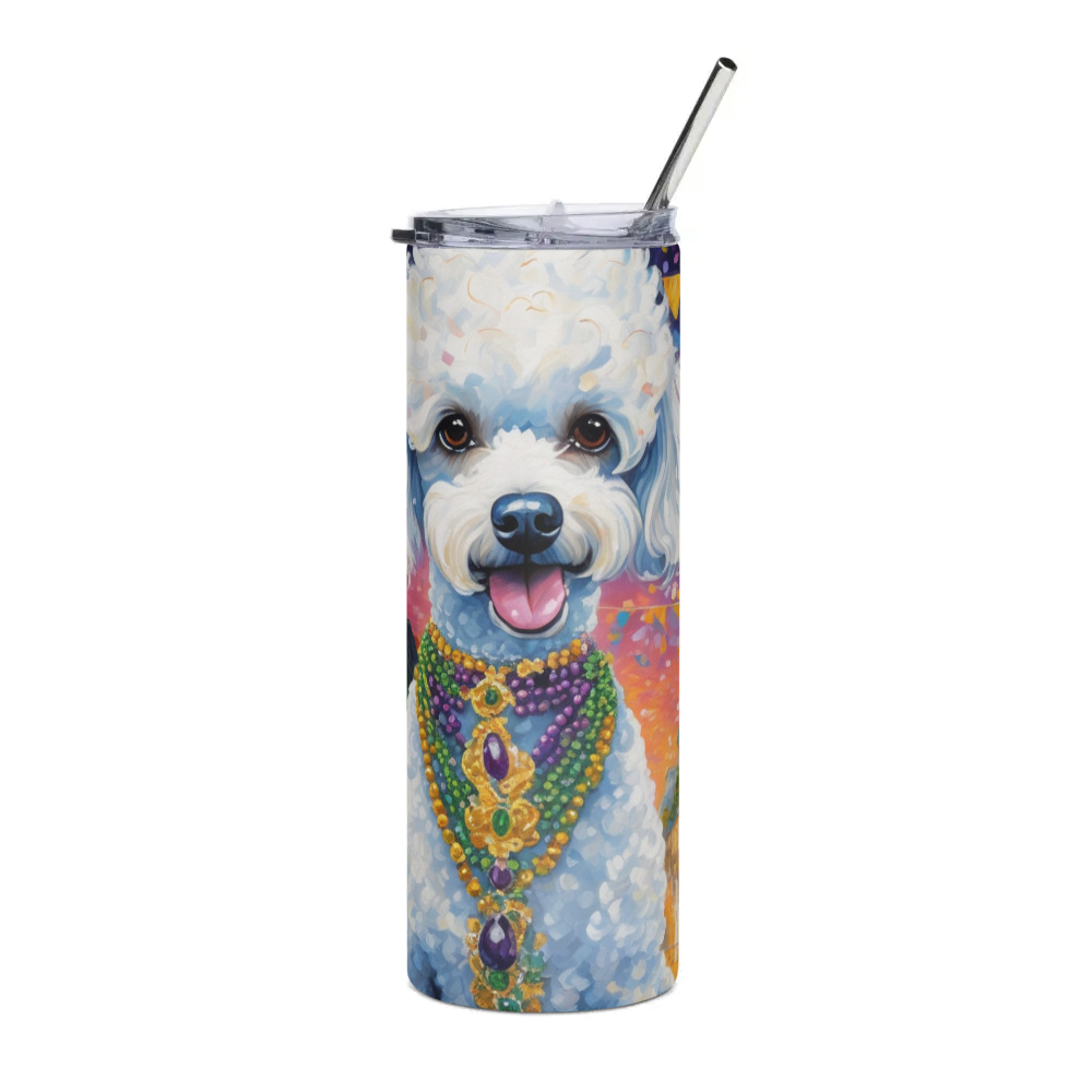 PugMug Custom White Poodle Stainless Steel Tumbler