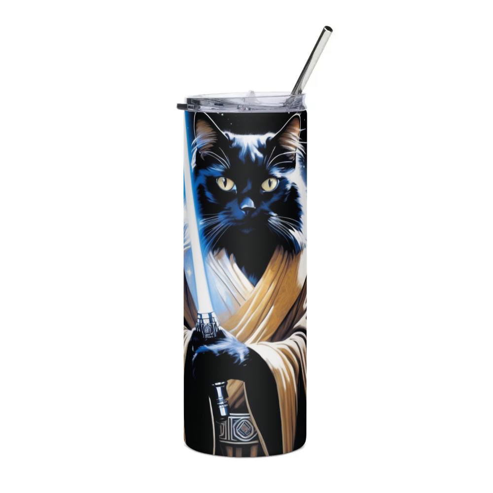 PugMug Custom Black Ragdoll Cat Stainless Steel Tumbler