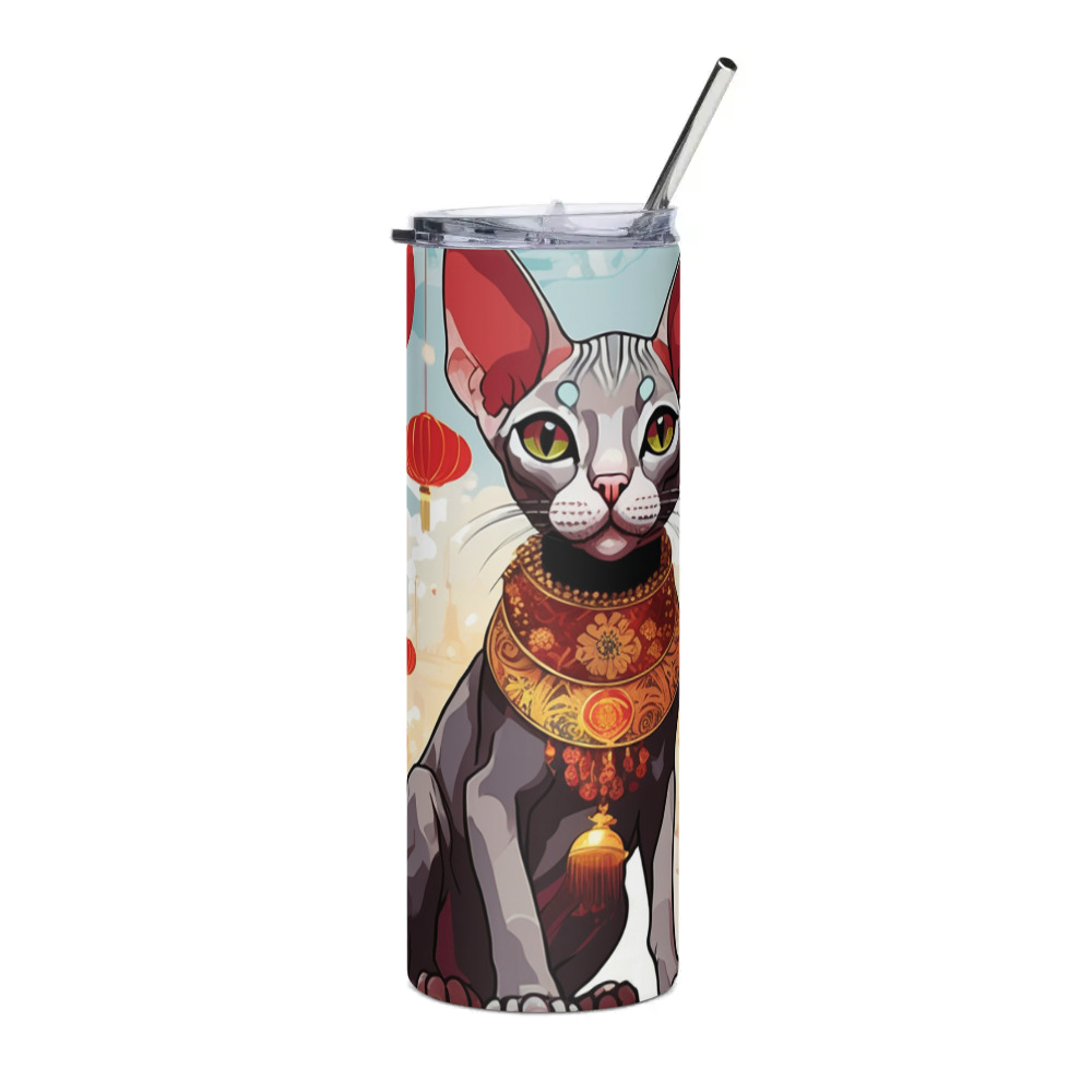 PugMug Custom Tabby Sphynx Cat Stainless Steel Tumbler
