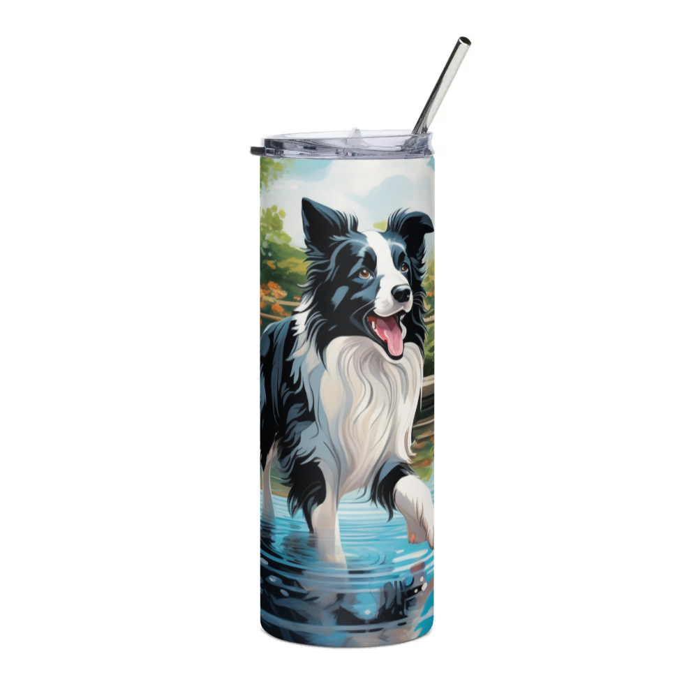 PugMug Custom Border Collie Stainless Steel Tumbler