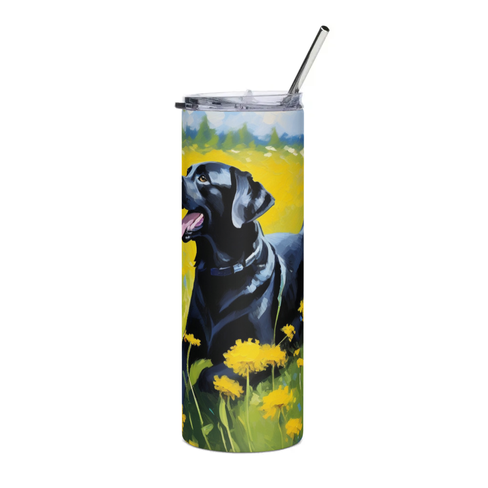 PugMug Custom Black Labrador Retriever Stainless Steel Tumbler