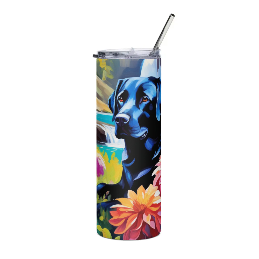 PugMug Custom Black Labrador Retriever Stainless Steel Tumbler