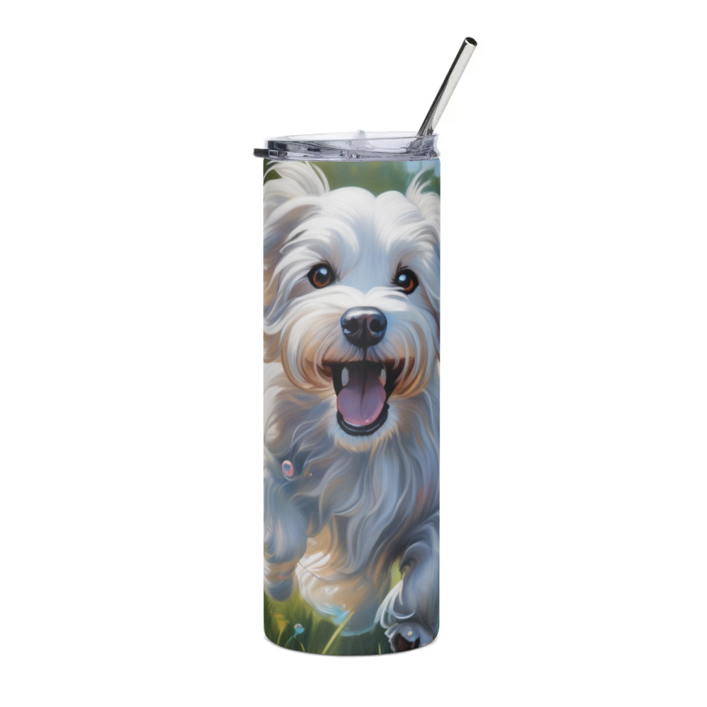 PugMug Custom White Havanese Dog Stainless Steel Tumbler