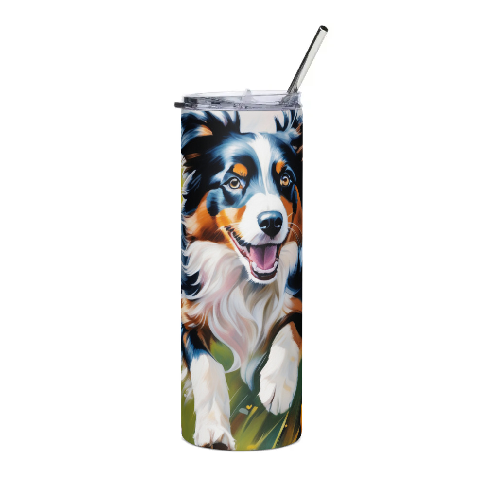 PugMug Custom Australian Shepherd Dog Stainless Steel Tumbler