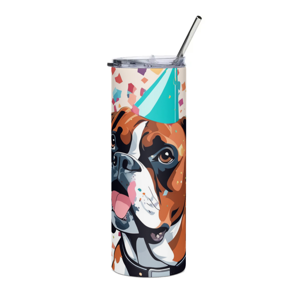 PugMug Custom Boxer Dog Stainless Steel Tumbler