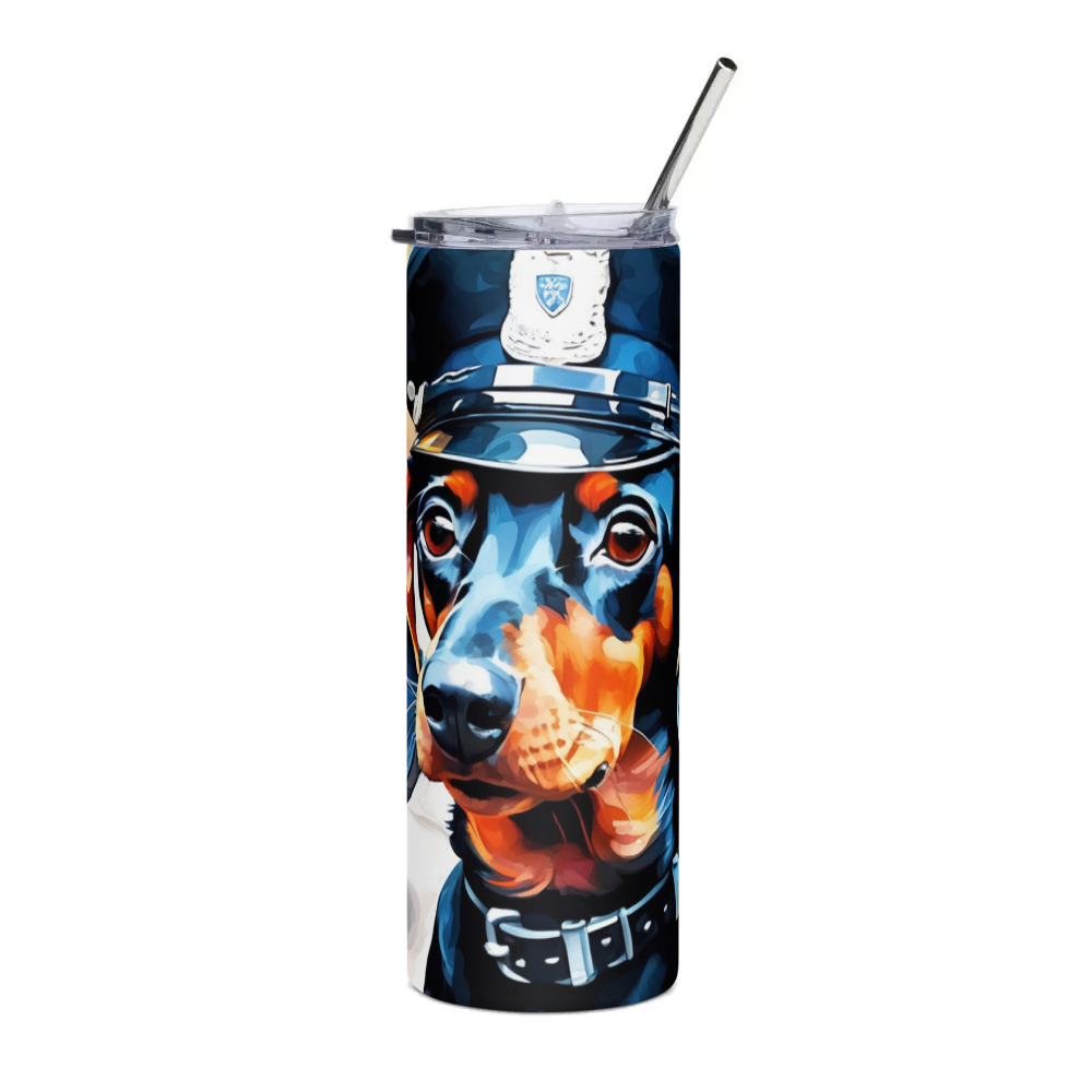 PugMug Custom Black Dachshund Stainless Steel Tumbler