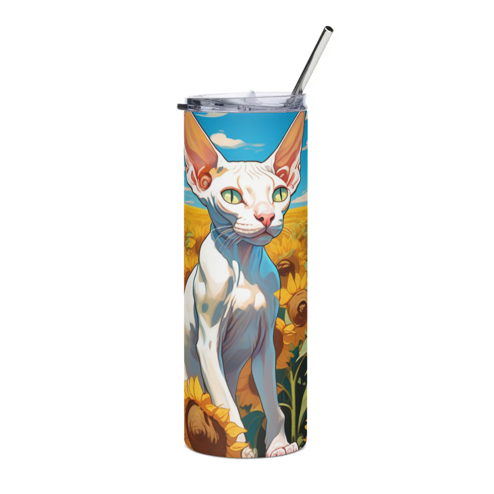 PugMug Custom White Sphynx Cat Stainless Steel Tumbler