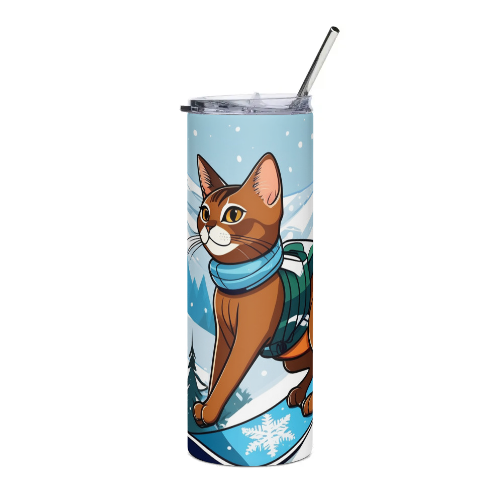 PugMug Custom Black Abyssinian Cat Stainless Steel Tumbler