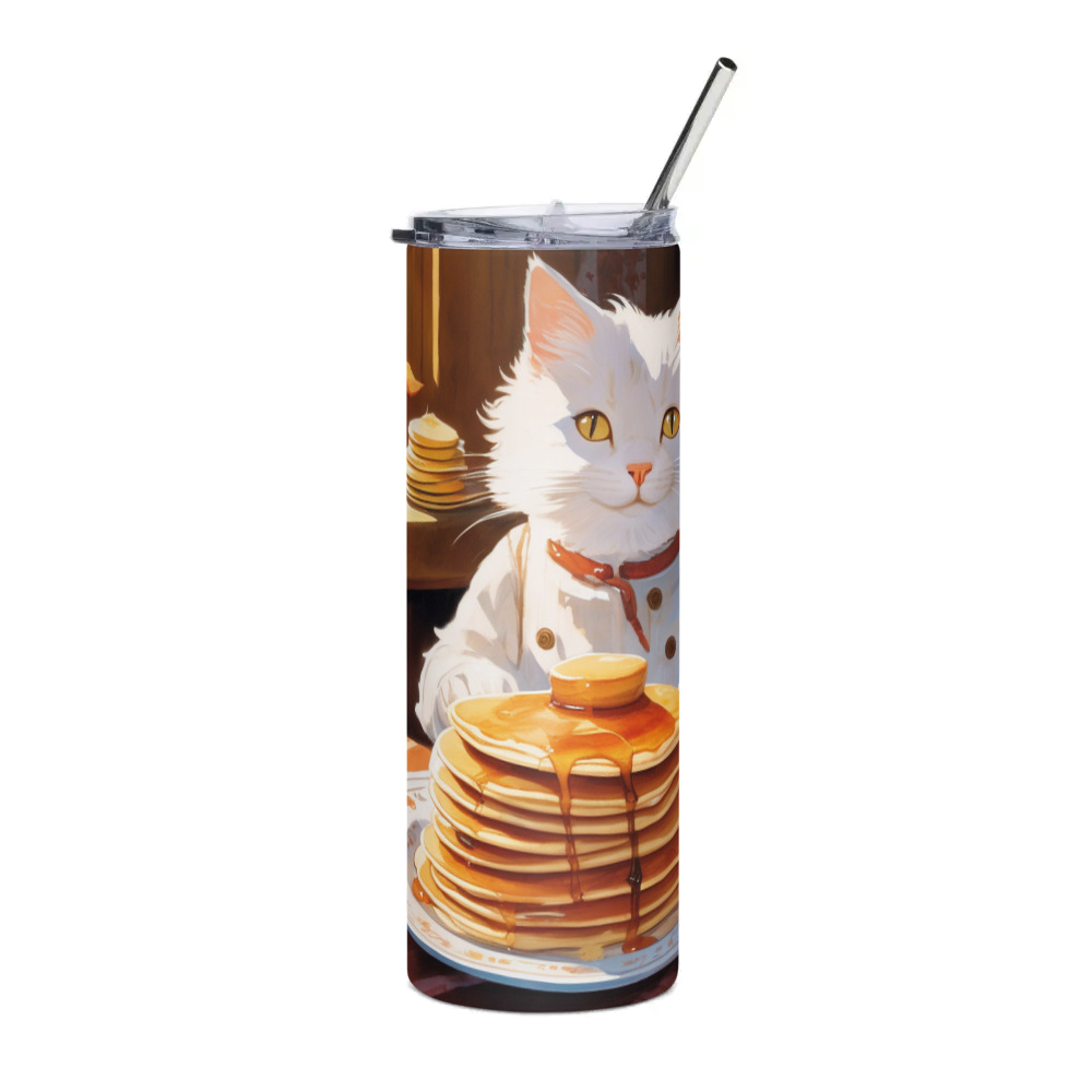 PugMug Custom White Companion Cat Stainless Steel Tumbler