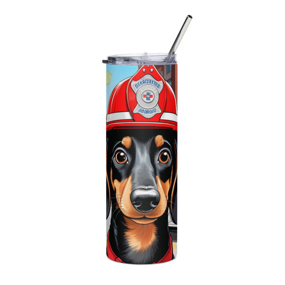 PugMug Custom Black Dachshund Stainless Steel Tumbler