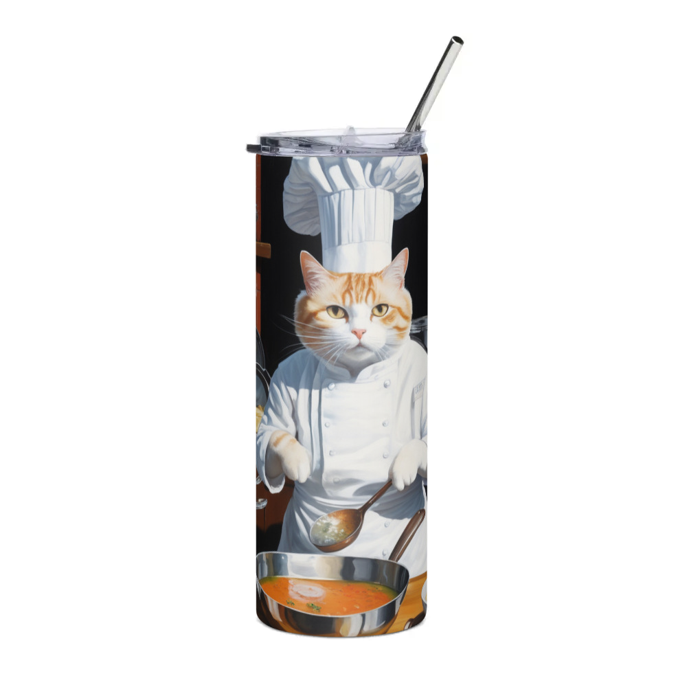 PugMug Custom White Companion Cat Stainless Steel Tumbler