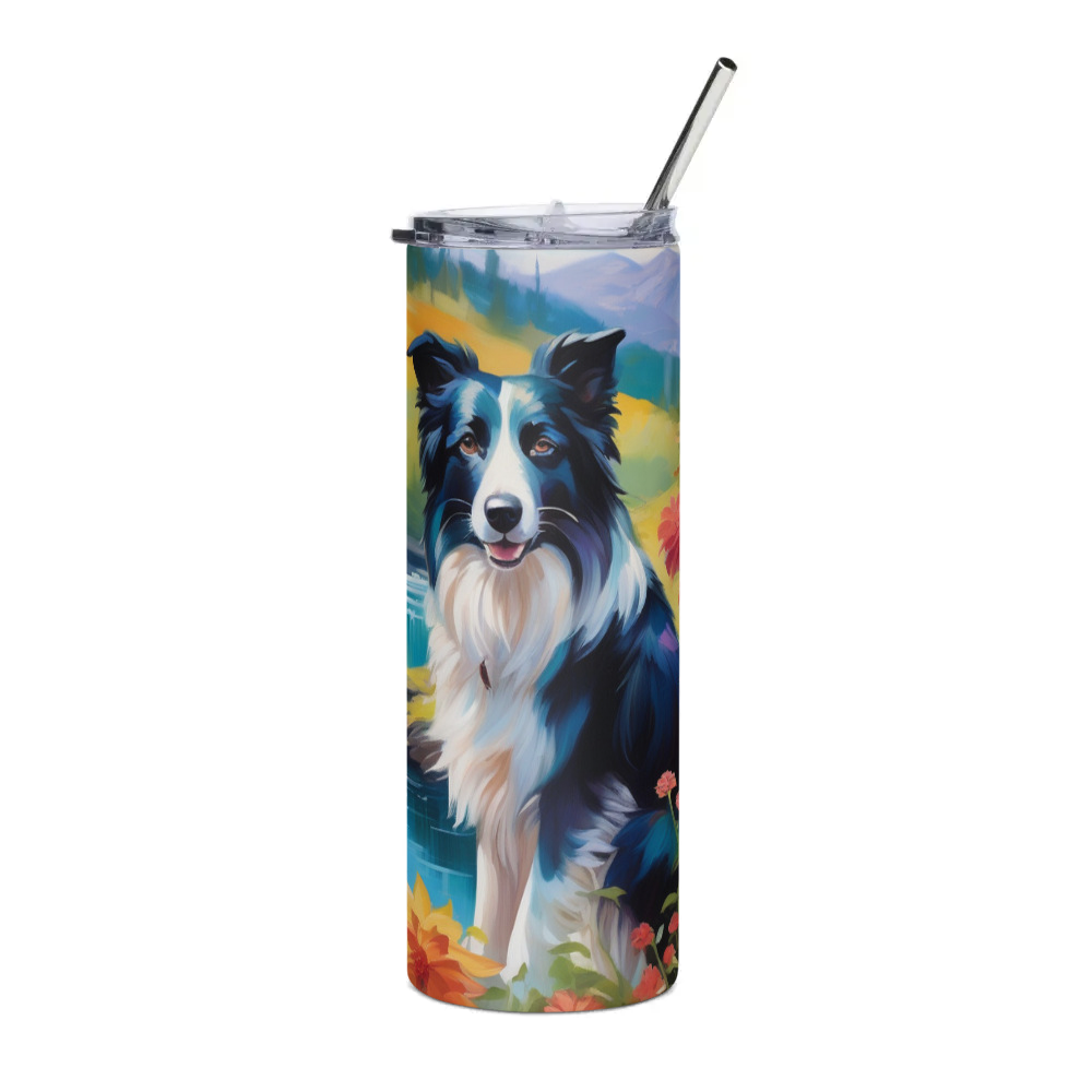 PugMug Custom Border Collie Stainless Steel Tumbler