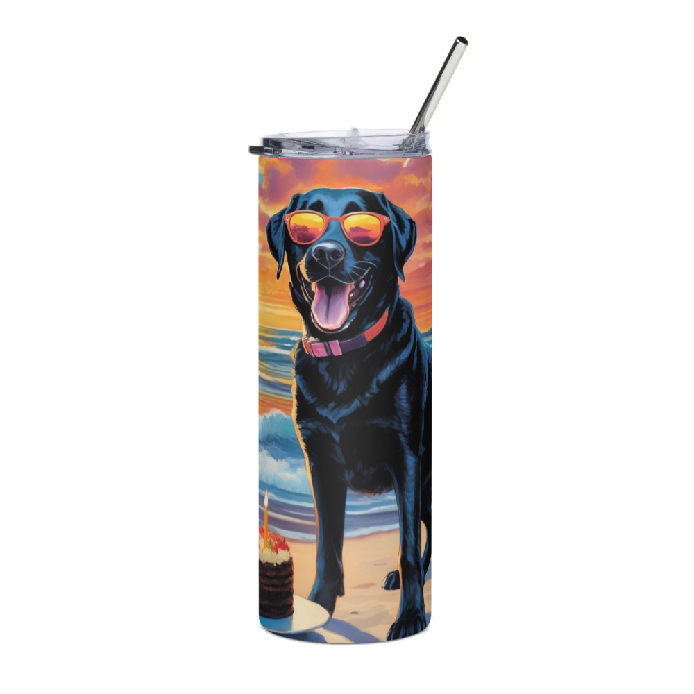 PugMug Custom Black Labrador Retriever Stainless Steel Tumbler