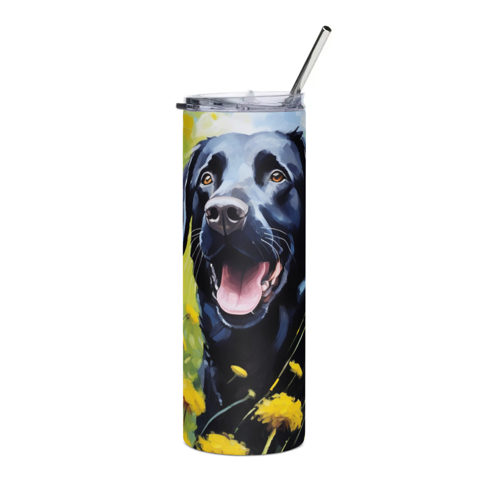 PugMug Custom Black Labrador Retriever Stainless Steel Tumbler