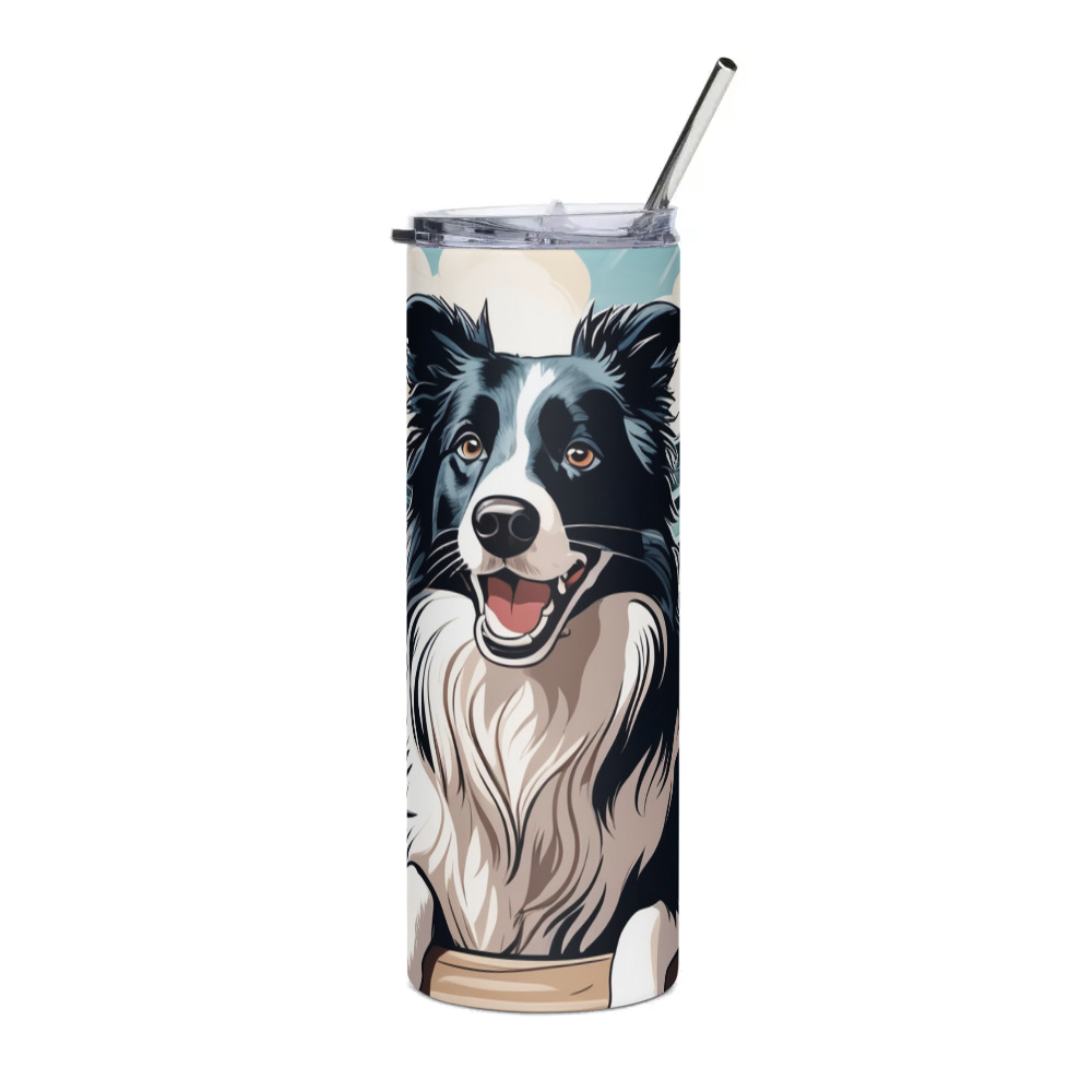 PugMug Custom Border Collie Stainless Steel Tumbler