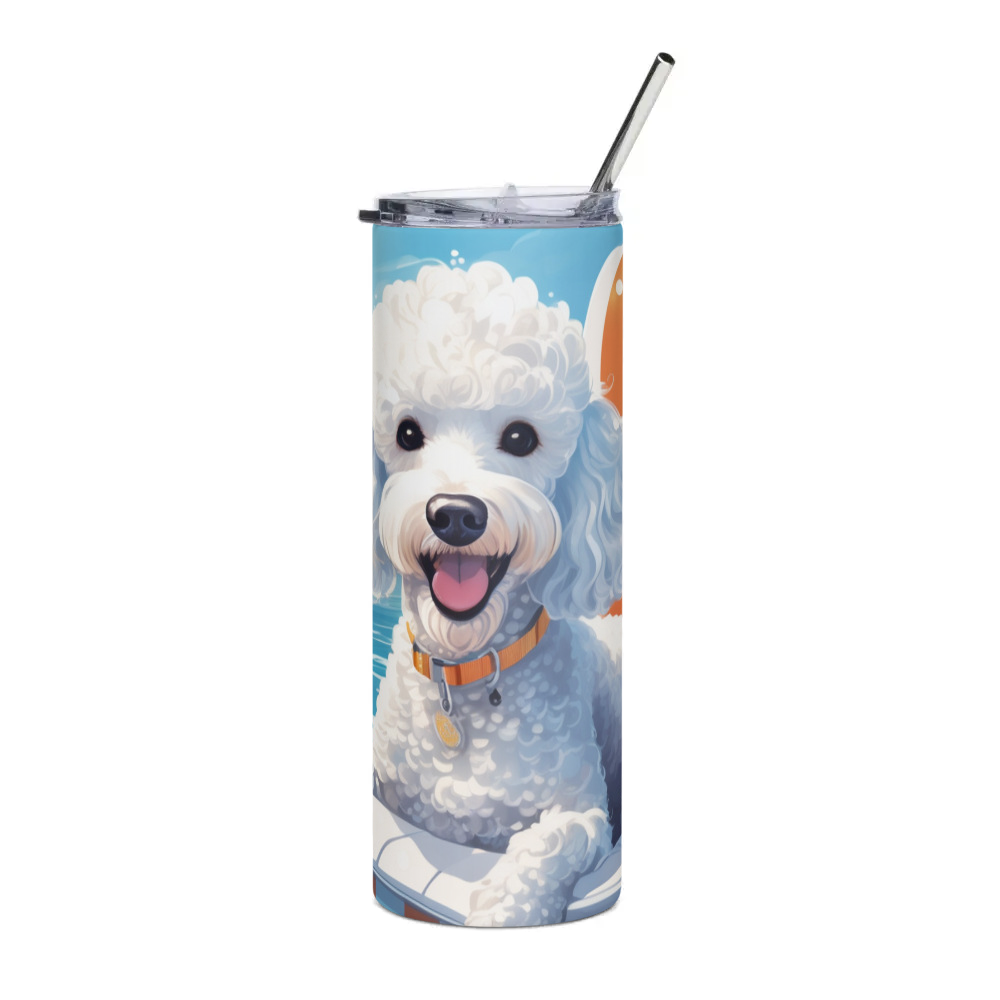 PugMug Custom White Poodle Stainless Steel Tumbler