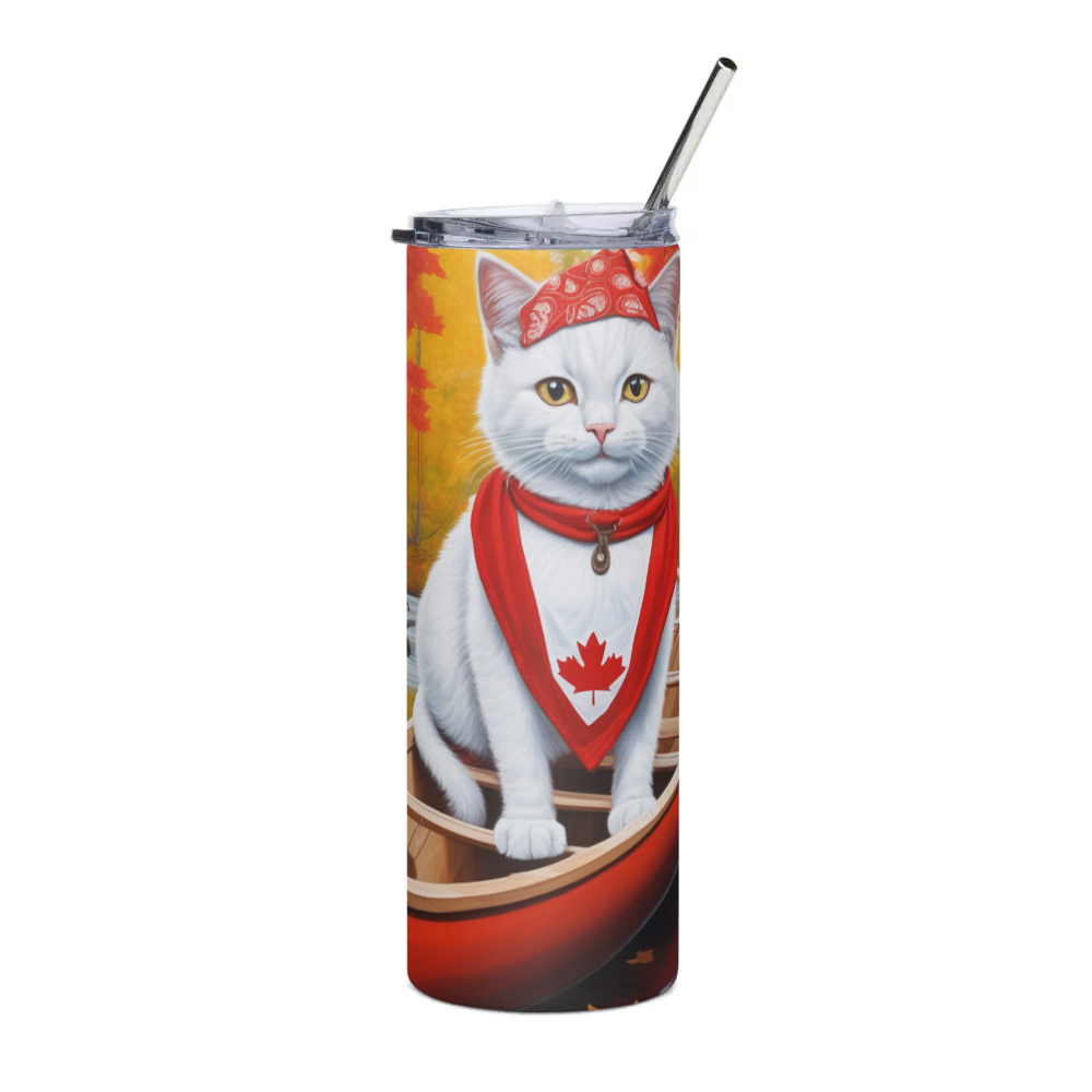 PugMug Custom White Companion Cat Stainless Steel Tumbler