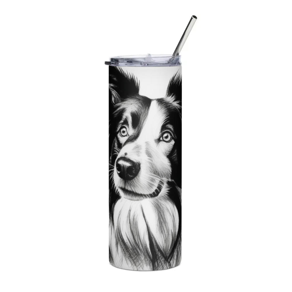 PugMug Custom Border Collie Stainless Steel Tumbler
