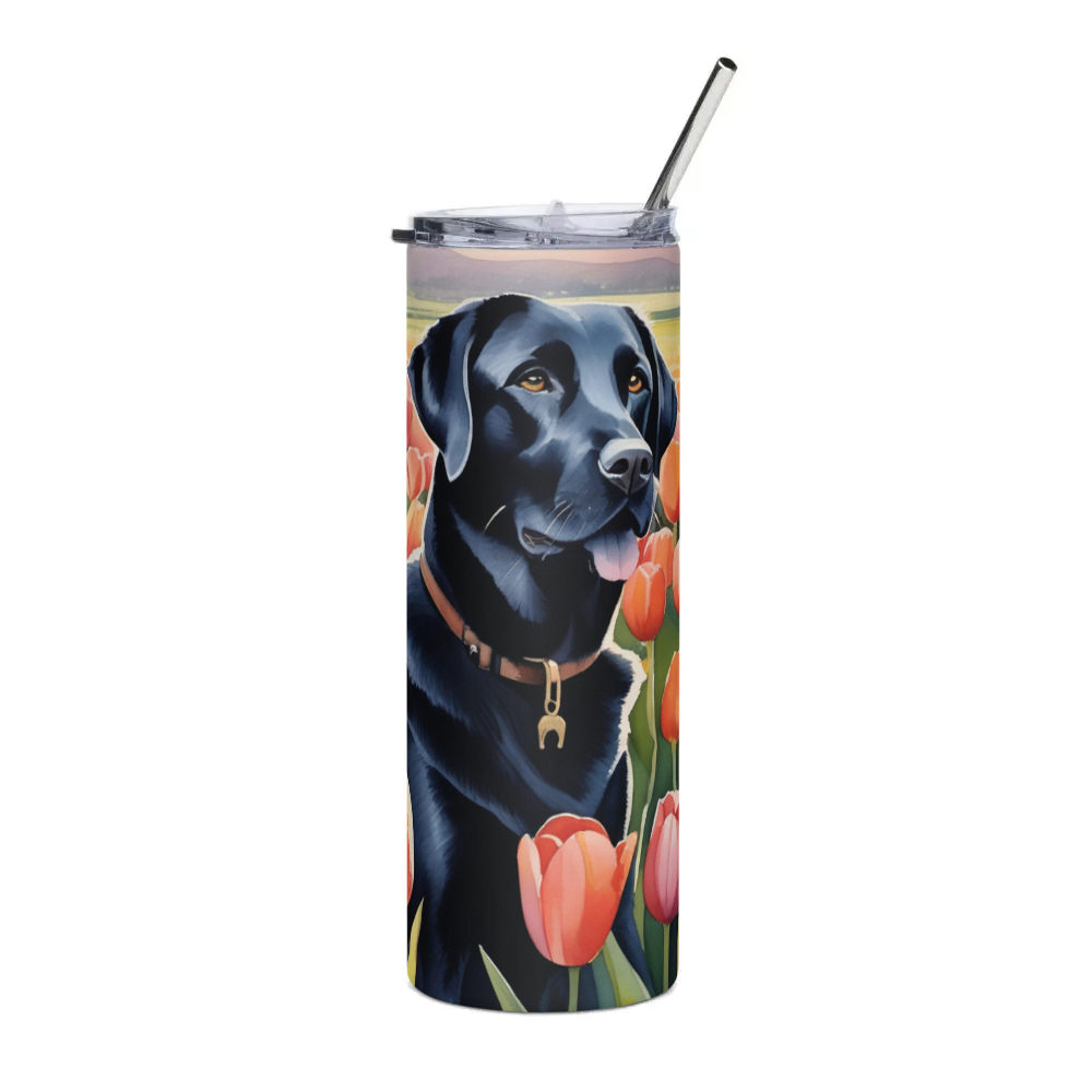 PugMug Custom Black Labrador Retriever Stainless Steel Tumbler