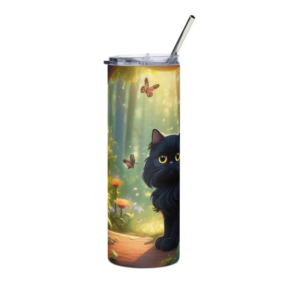 PugMug Custom Black Persian Cat Stainless Steel Tumbler