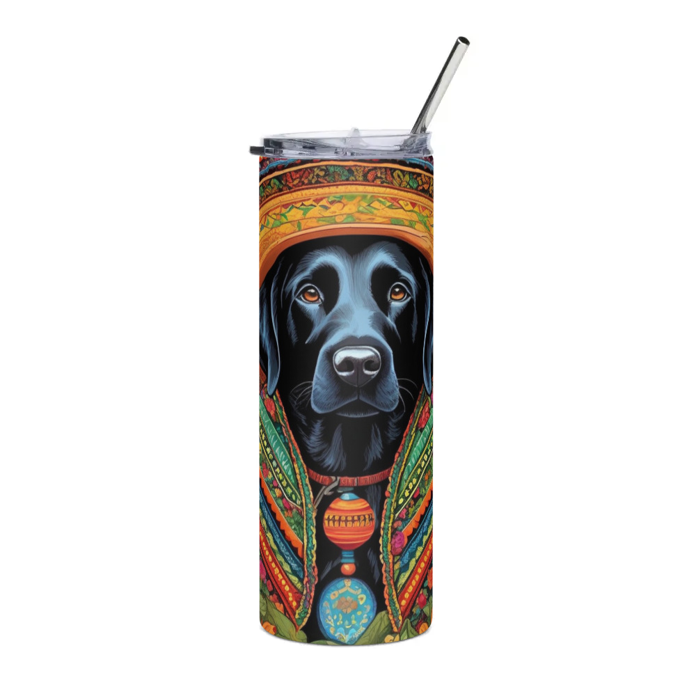 PugMug Custom Black Labrador Retriever Stainless Steel Tumbler