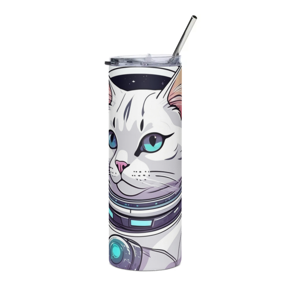 PugMug Custom White Exotic Cat Stainless Steel Tumbler
