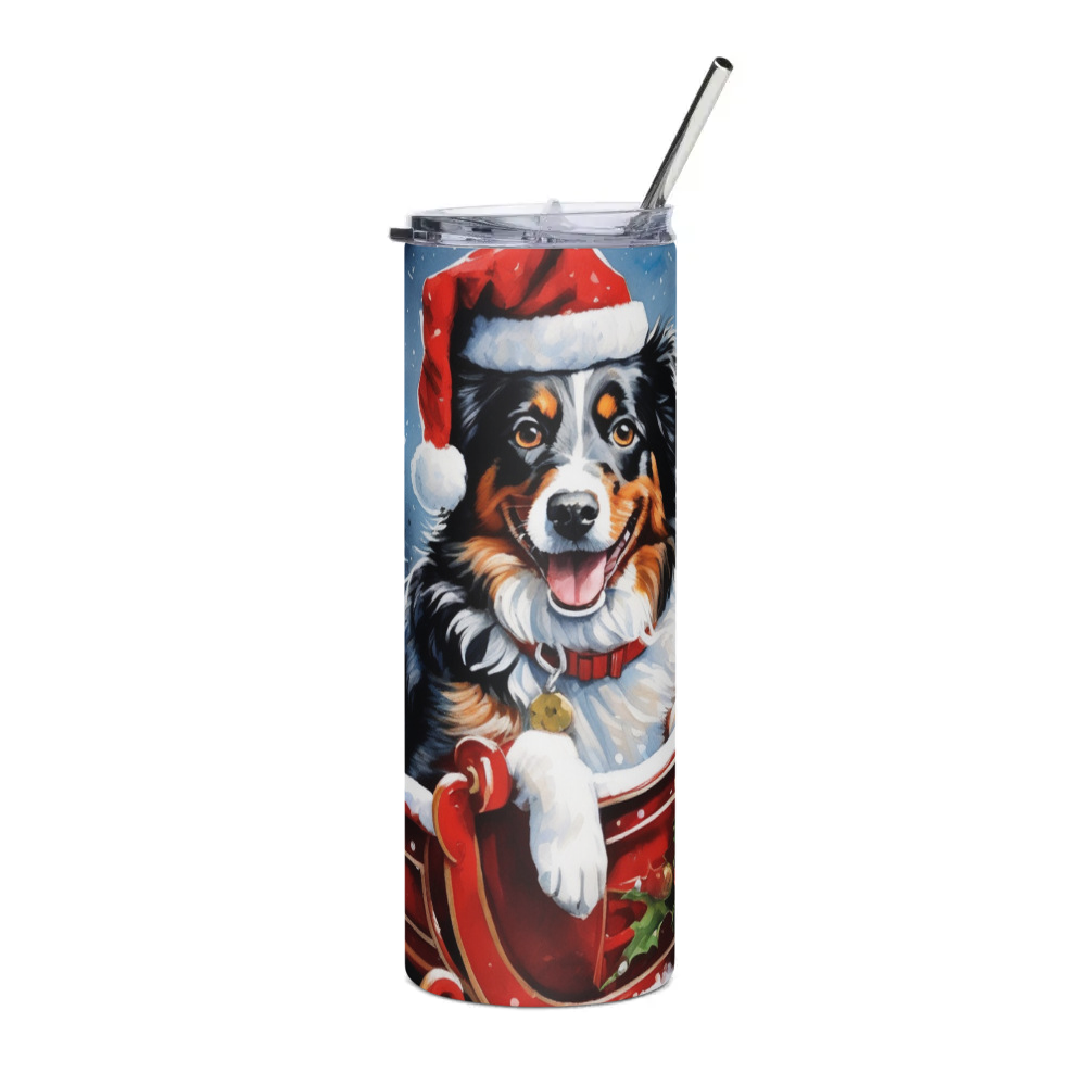 PugMug Custom Australian Shepherd Dog Stainless Steel Tumbler