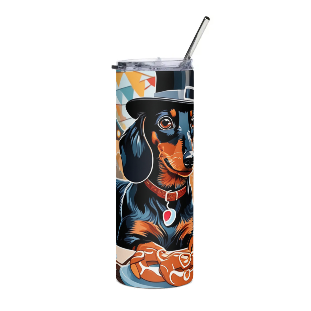 PugMug Custom Black Dachshund Stainless Steel Tumbler