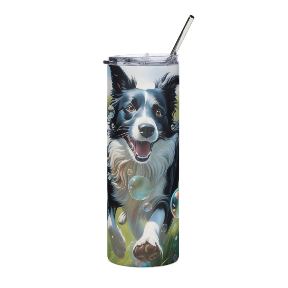 PugMug Custom Border Collie Stainless Steel Tumbler